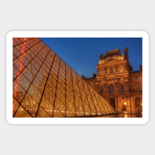 The Louvre at Night With Pyramid Sticker